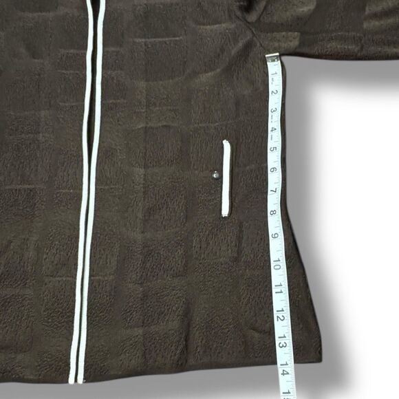 Ming Wang Knit Cardigan Sweater Brown Mandarin Collar Hook and Eye Women’s Sz PS - Picture 5 of 13